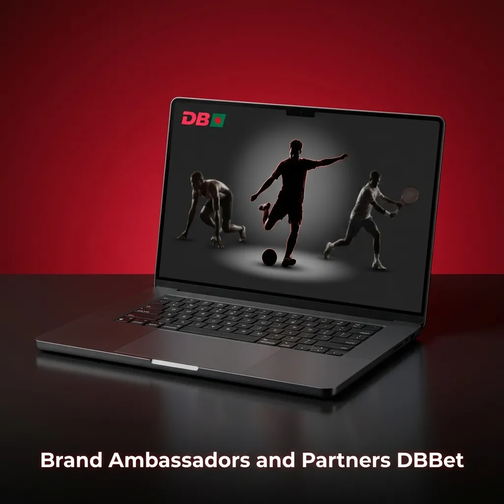 Collage of DBBet brand ambassadors and partners with the DBBet logo and promotional graphics