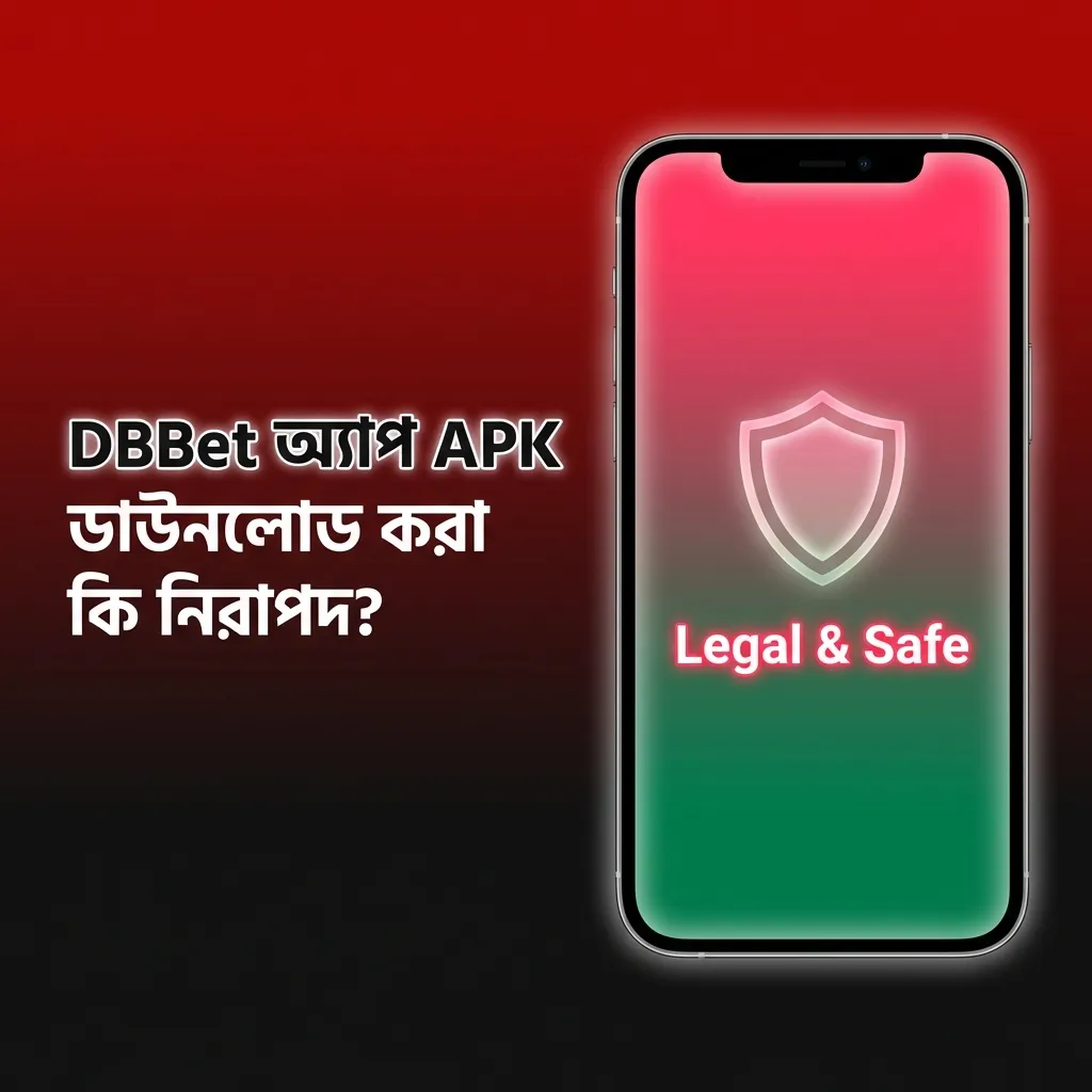 স্ক্রিনে DBBet অ্যাপ APK সিকিউরিটি নিয়ে বাংলা টেক্সট, তালা ও ঢাল আইকনসহ নিরাপদ ডাউনলোডের ইঙ্গিত
