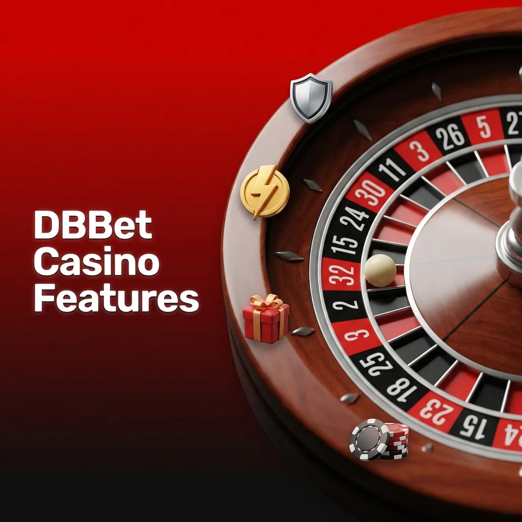 DBBet Casino features graphic highlighting Bangladeshi banking, mobile play, bonuses, and responsible gambling tools