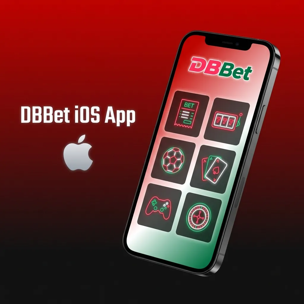 DBBet iOS app interface on an iPhone showing sports betting, live bets, slots, and casino options