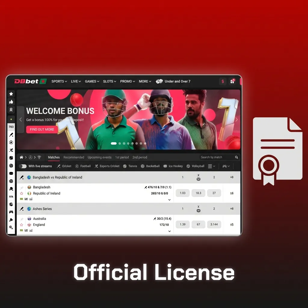 Curacao eGaming license certificate for DBBet Group N.V., license 8048/JAZ, highlighting regulated betting and fair gaming