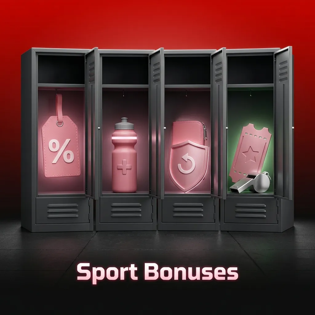 Banner showing Sport Bonuses: first bet bonus, cricket acca boost, esports reload, and risk‑free bet offers in BDT
