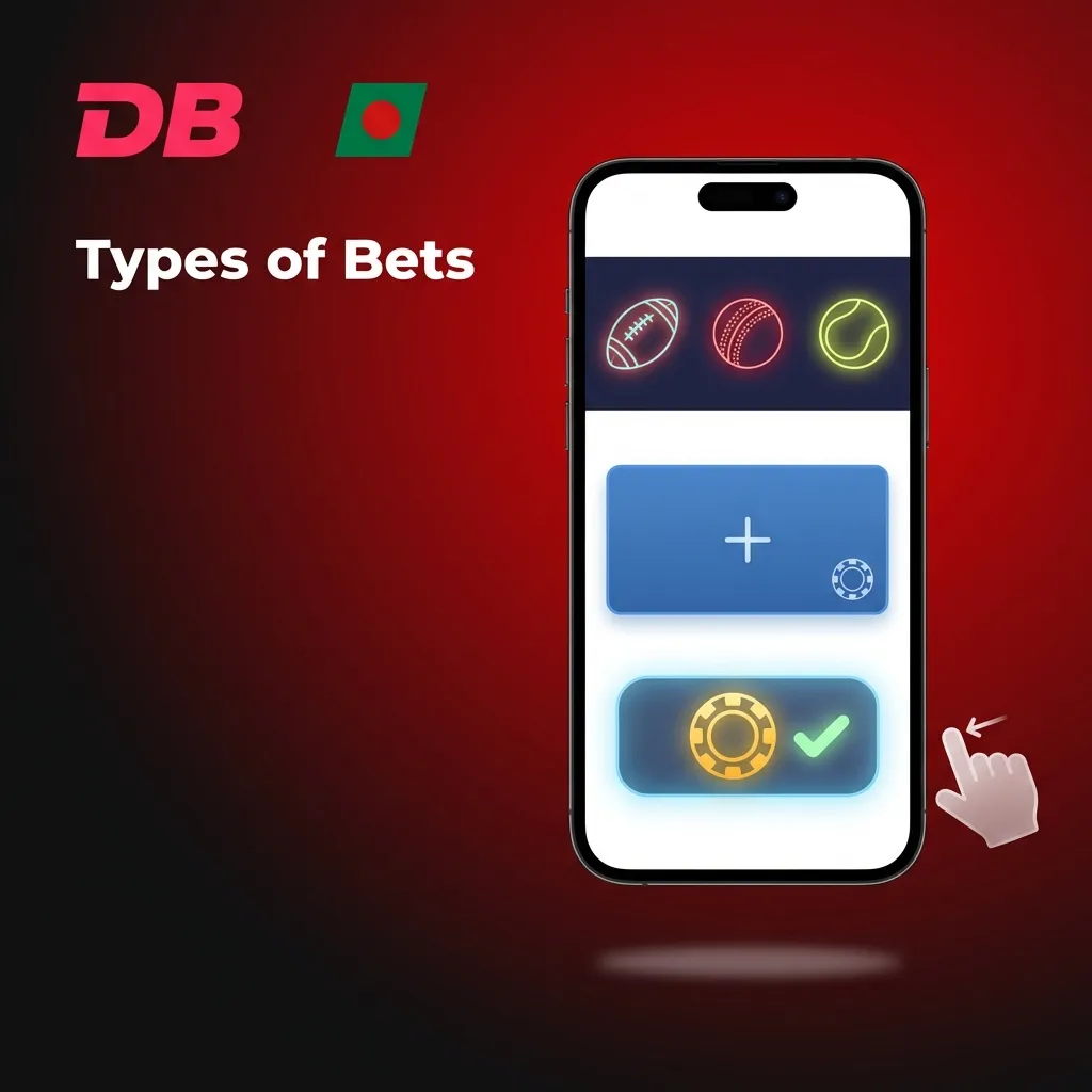 Infographic explaining single, system, and express sports bets with brief descriptions of risk and payout differences