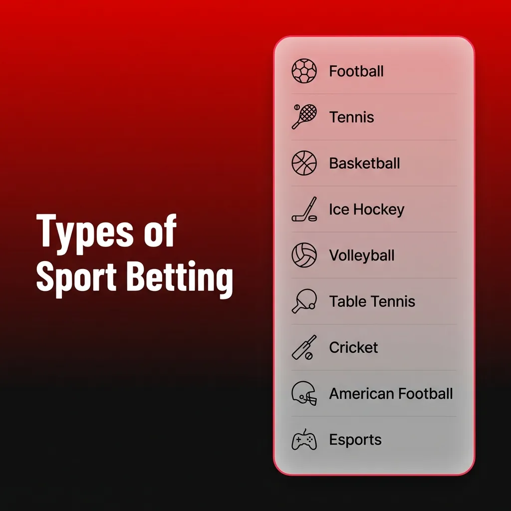 Infographic of DBBet sports betting types, featuring cricket, football, kabaddi, tennis, basketball, and global tournaments