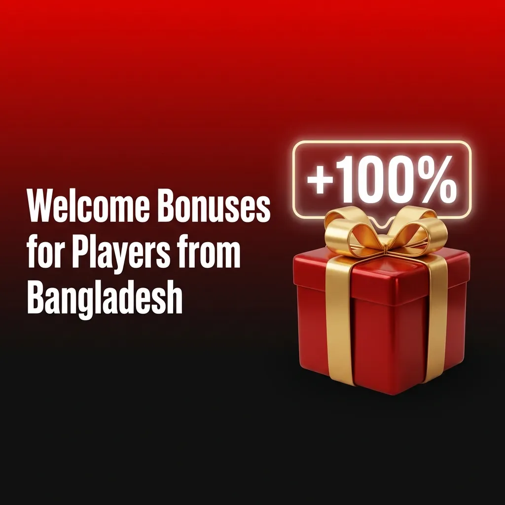 Banner promoting Bangladeshi welcome bonuses: 100% up to 180,000 BDT for sports and casino plus 150 free spins