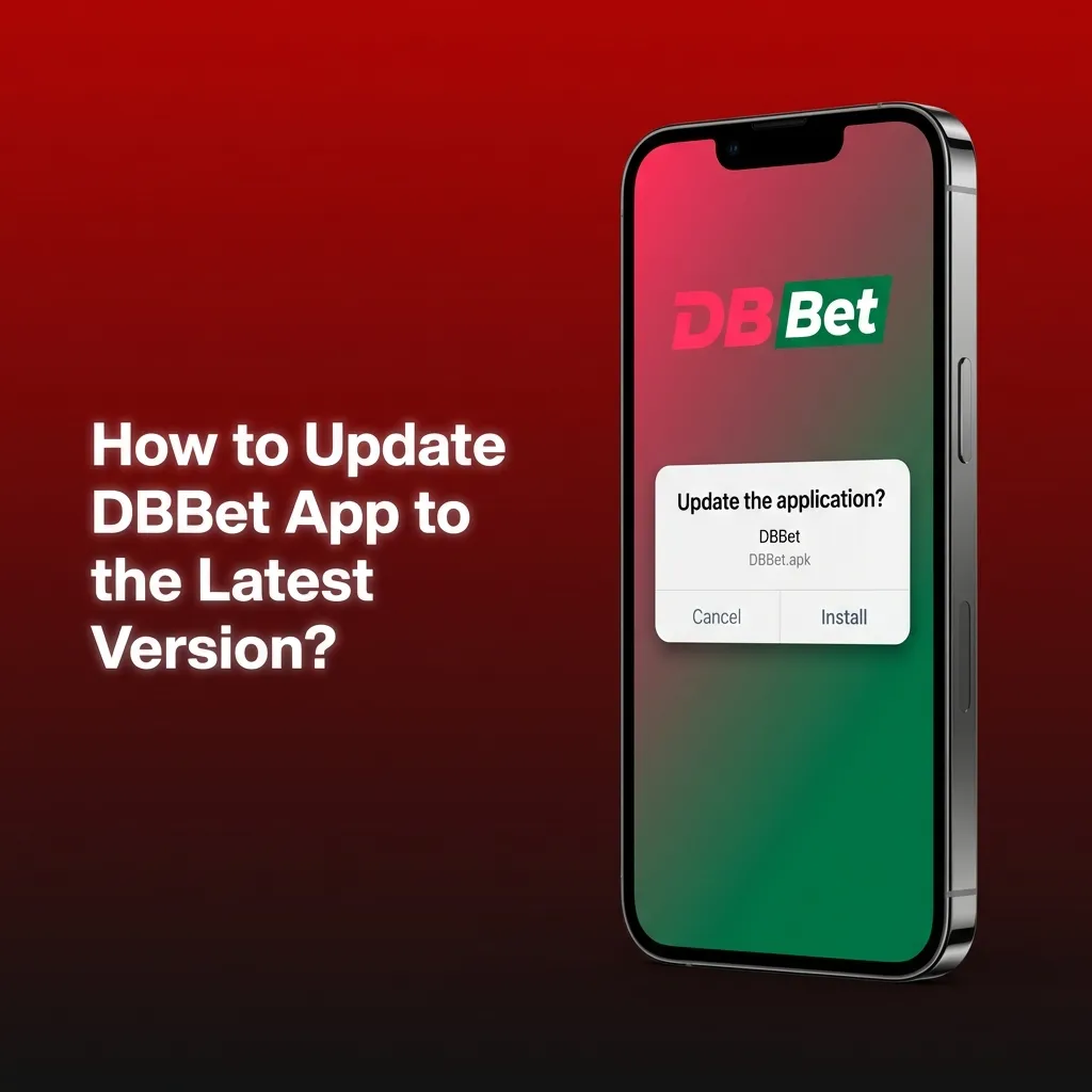 Illustration of a user updating the DBBet Android app by downloading and installing the latest APK from the official site