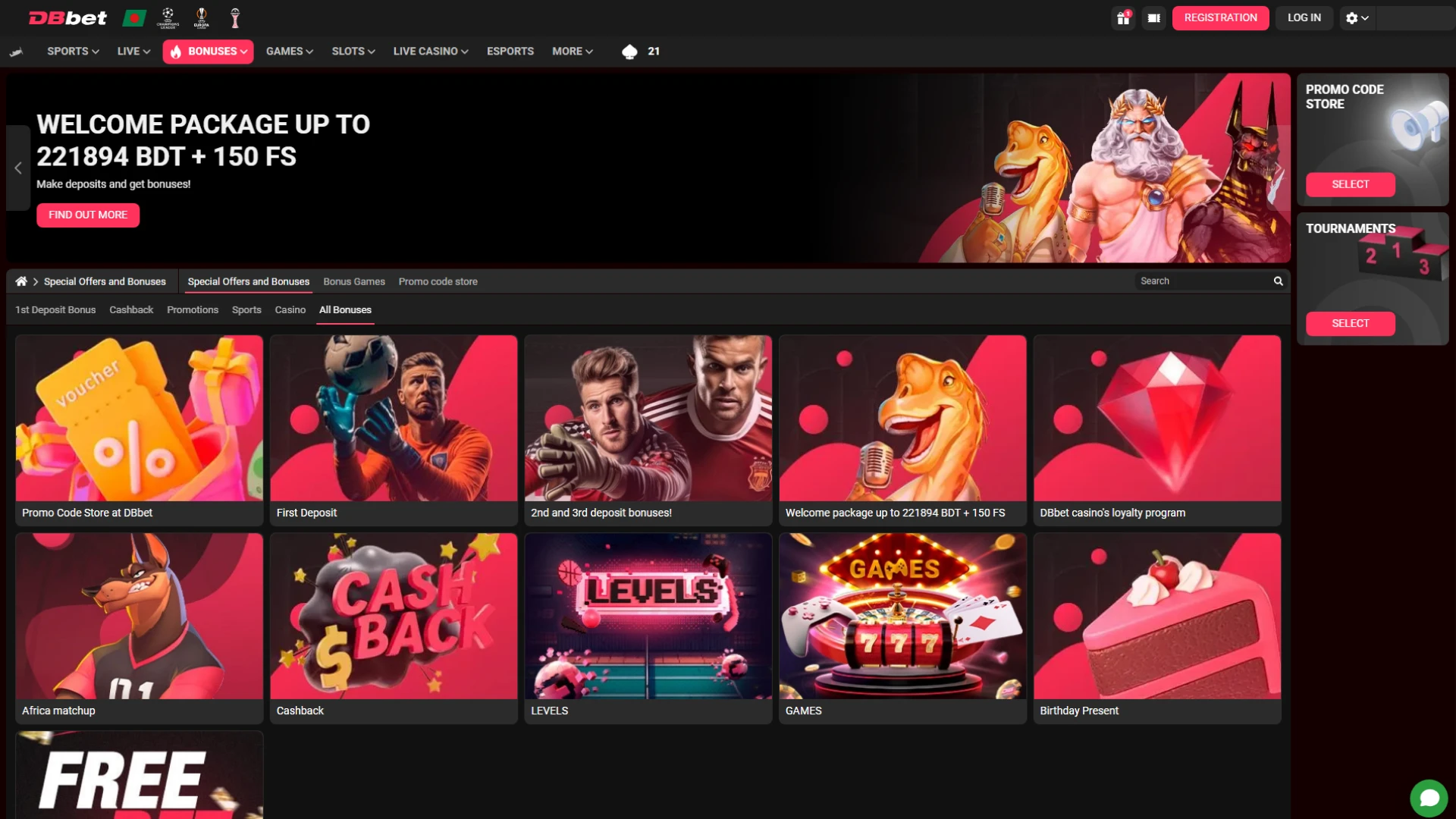 dbbet main nterface pc bonuses