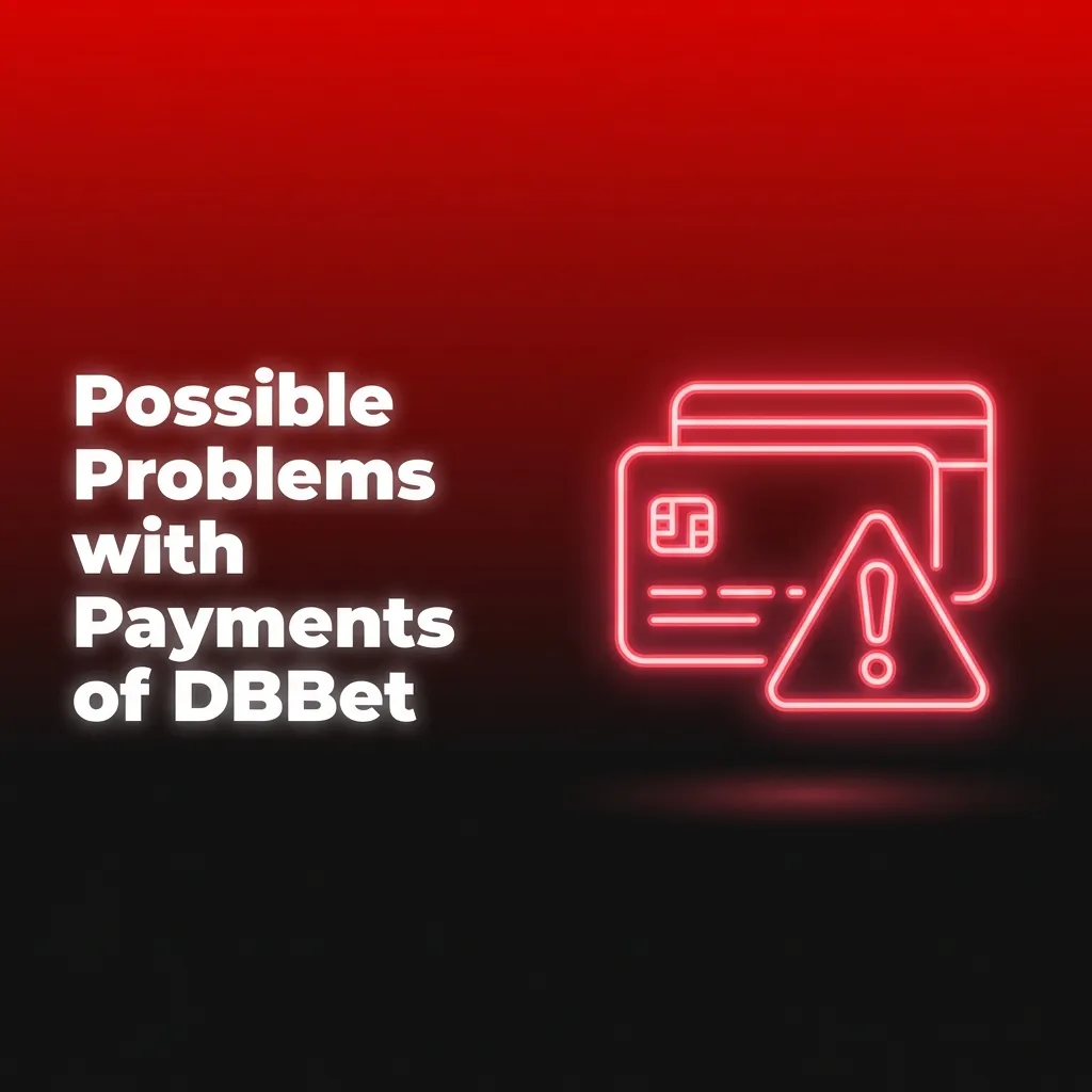 Infographic titled “Possible Problems with Payments of DBBet” listing common deposit and withdrawal issues and quick solutions.